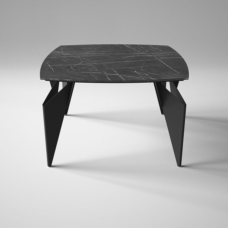 オリガミスクエア（ブラックマーブルトップ+ブラック脚） テーブル・デスク