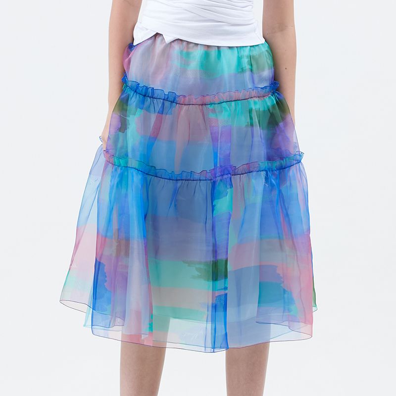 オーガンジーペインタースカート ファッション
