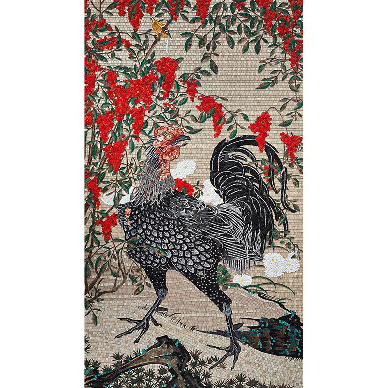 4点セット　伊藤若冲　南天雄鶏図　アート　ポスター　額装　55cm 62cm 4点セット伊藤若冲南天雄鶏図アートポスター額装55cm 62cm