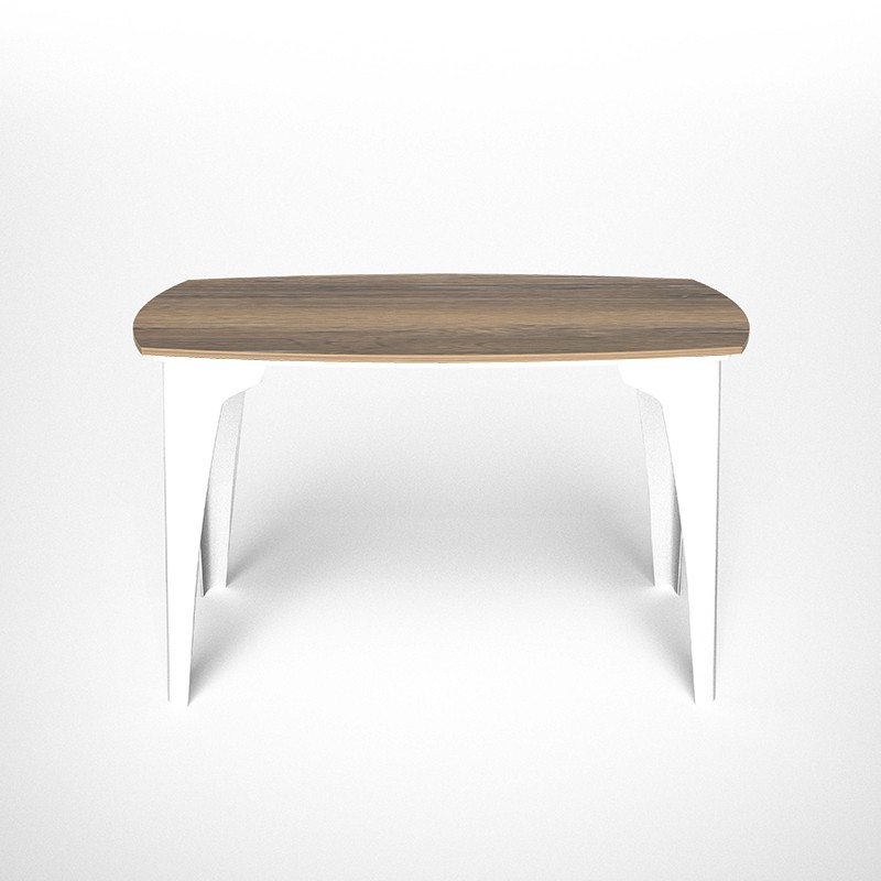 オリガミ2レクタングル（ラスティックオークトップ+ホワイト脚） 家具