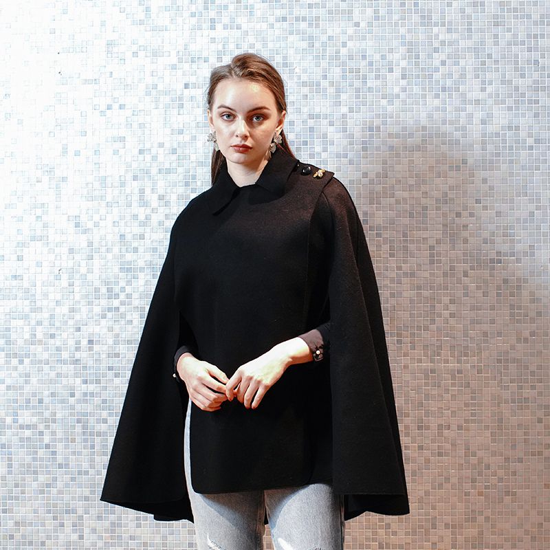 最終eaphi ケープコートhigh neck wool cape coatよろしくお願いします 