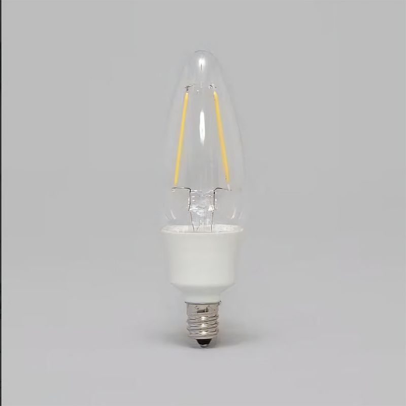 LEDシャンデリア球 25W形相当 口金E12 （クリア 電球色） フィラメントタイプ  電球・蛍光灯