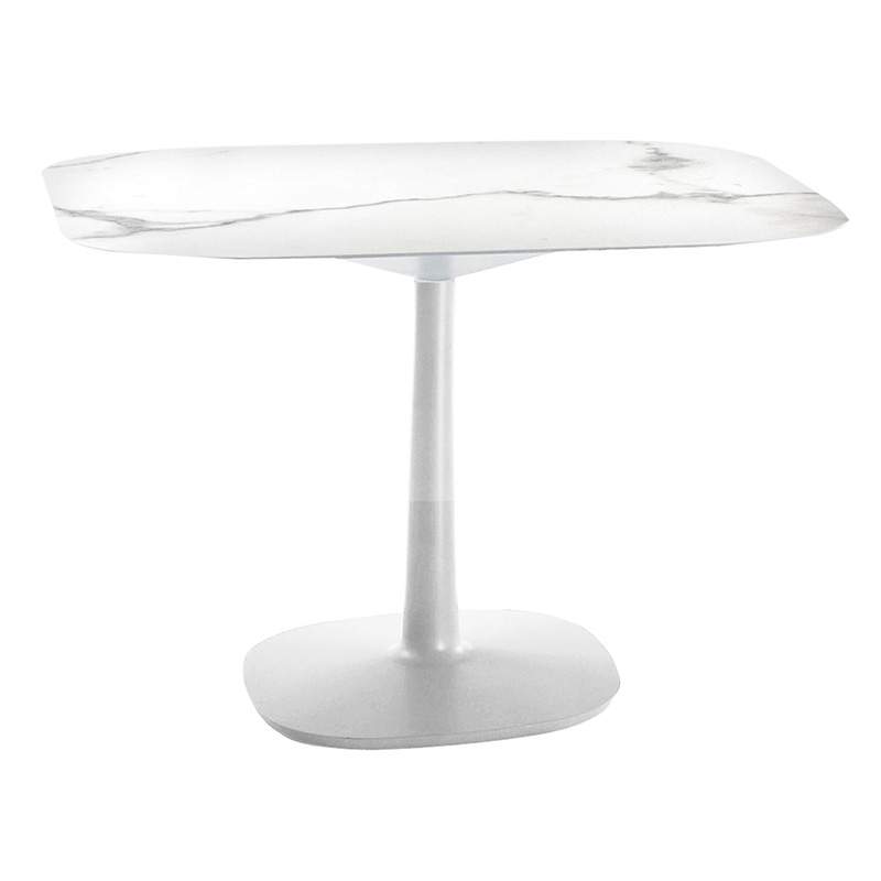 ムルティプロスクエア100（マーブルホワイトトップ/ホワイト脚） テーブル