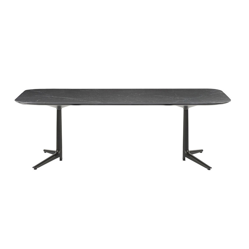 ムルティプロXLレクタングル180（マーブルブラックトップ/ブラック脚） テーブル