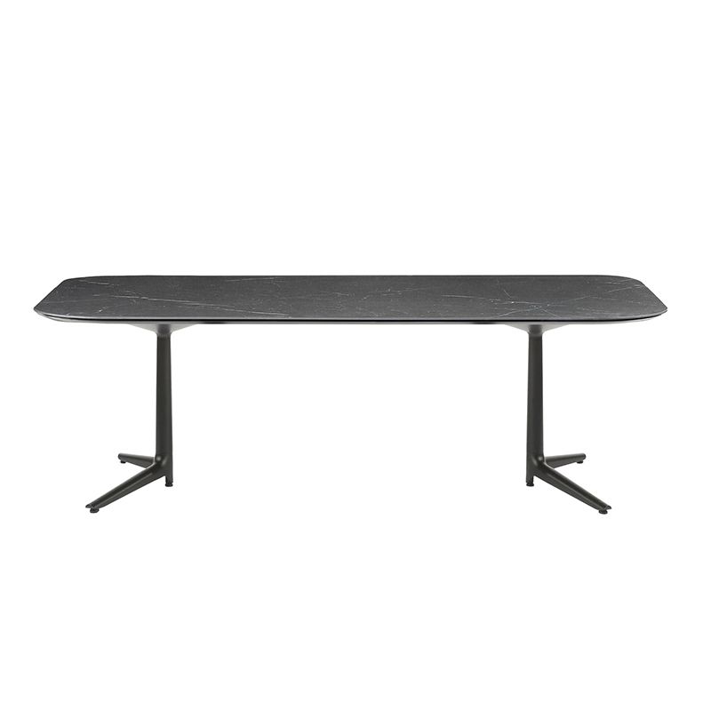 ムルティプロXLレクタングル237（マーブルブラックトップ/ブラック脚） テーブル