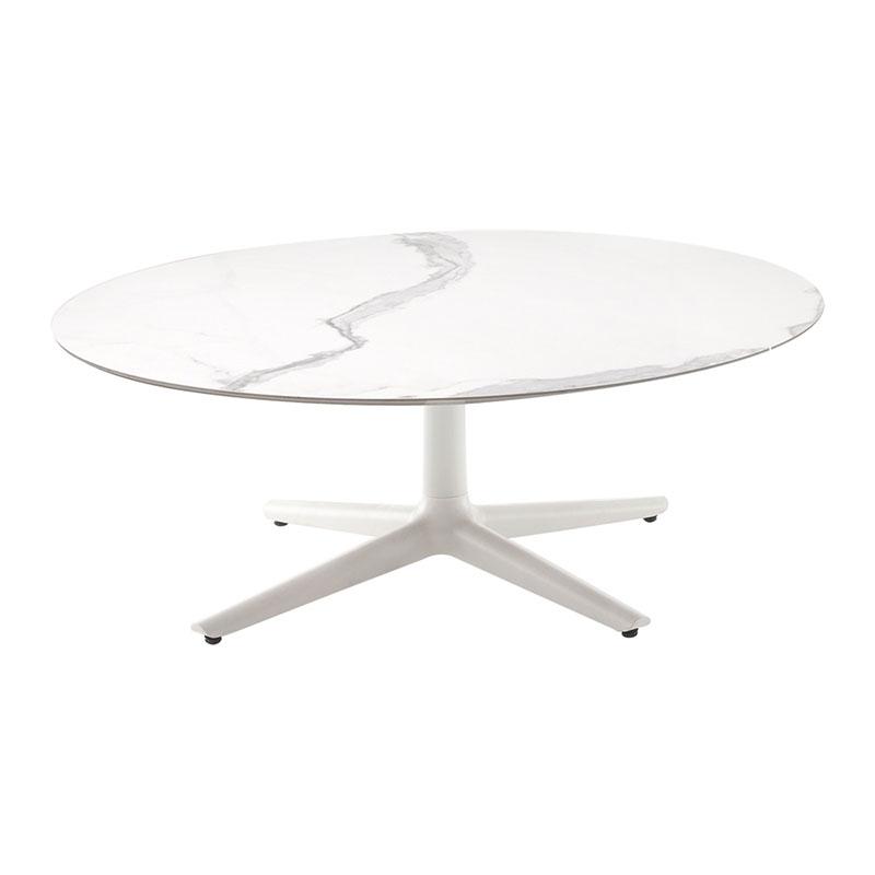 ムルティプロローラウンド120 4スポークレッグ（マーブルホワイトトップ/ホワイト脚） テーブル