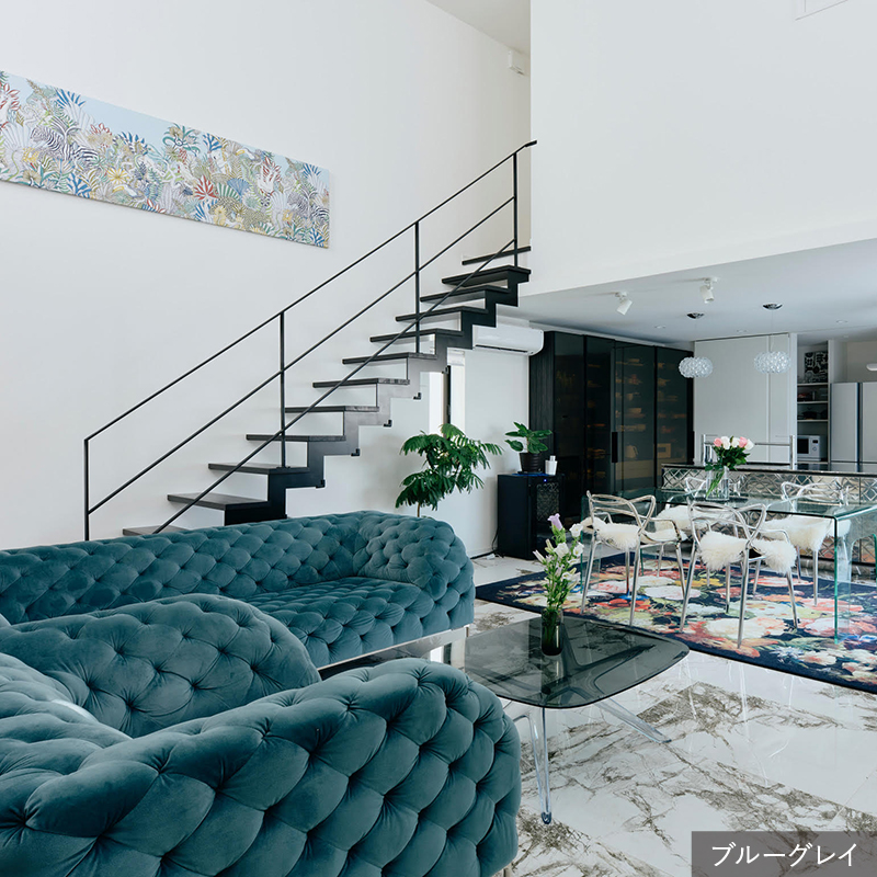 NISTEL 1/3カウチソファ トワルドジュイ風水色 NISTEL 1/3カウチソファ トワルドジュイ風水色 NISTEL 1/3カウチソファ