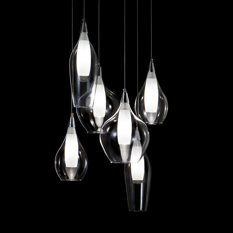 フロストボトルシャンデリア LED