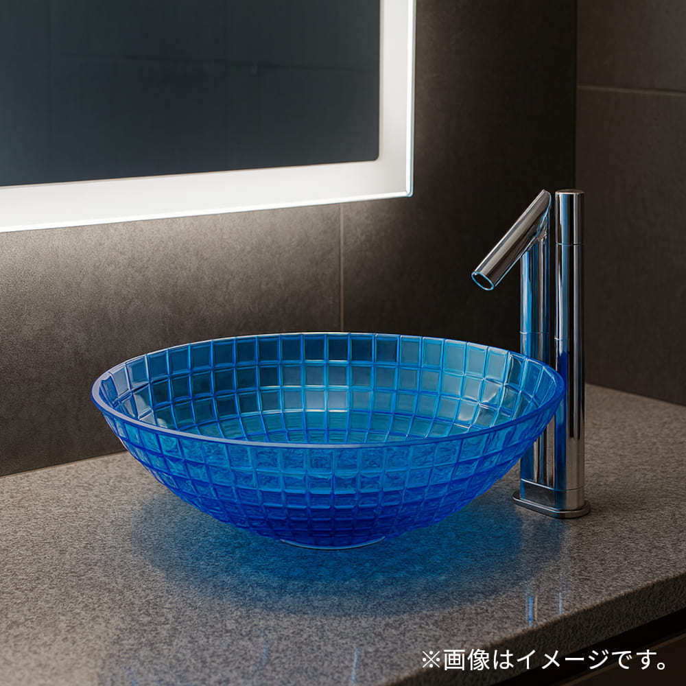 クリスタル001ピクセルオーバル+水栓016セット バス・洗面