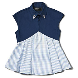 デニムチェックブラウス トップス