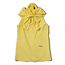 リボンノースリーブシャツ トップス