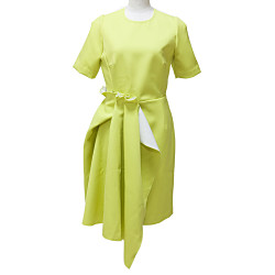 ダブルフェイスドワンサイドアーティドレープピースドレス ドレス