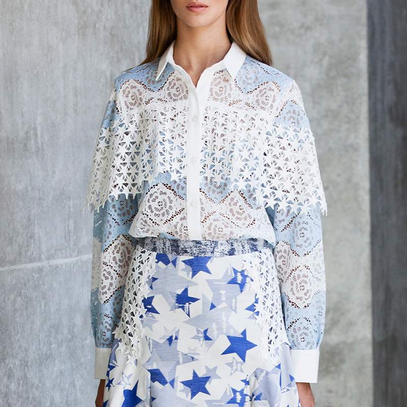 ステッレレースブラウス トップス