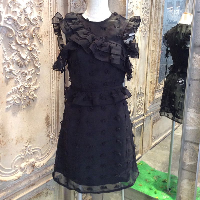 ポンポンラッフルミニドレス ドレス