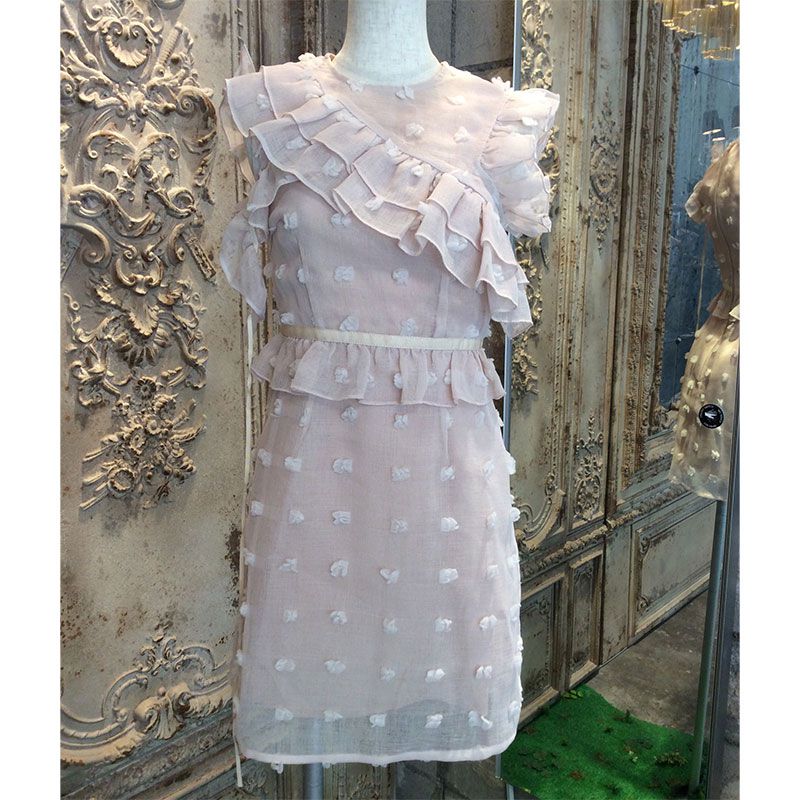 ポンポンラッフルミニドレス ドレス