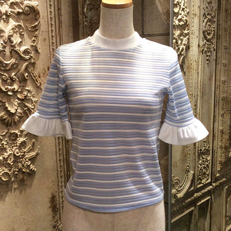 ベイビーブルースタンドアップカラーニットトップ トップス