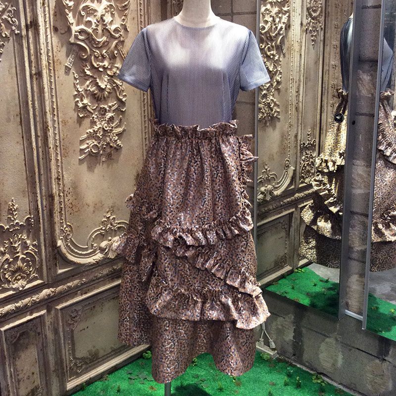 ネイビー×オレンジバイトドレス ドレス