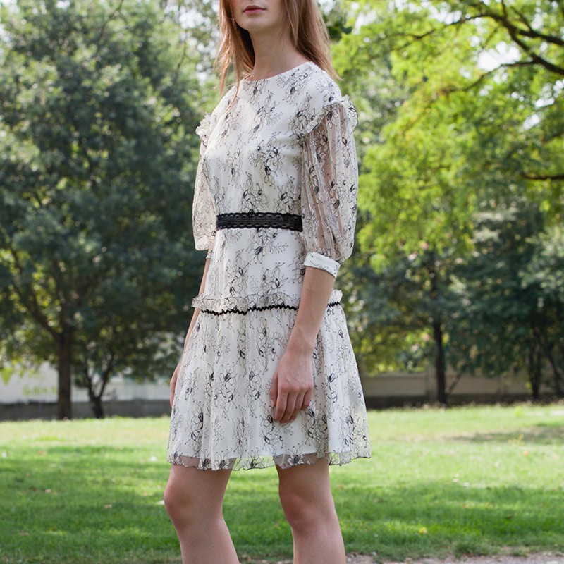 フローラルシャンティイレースドレス ドレス