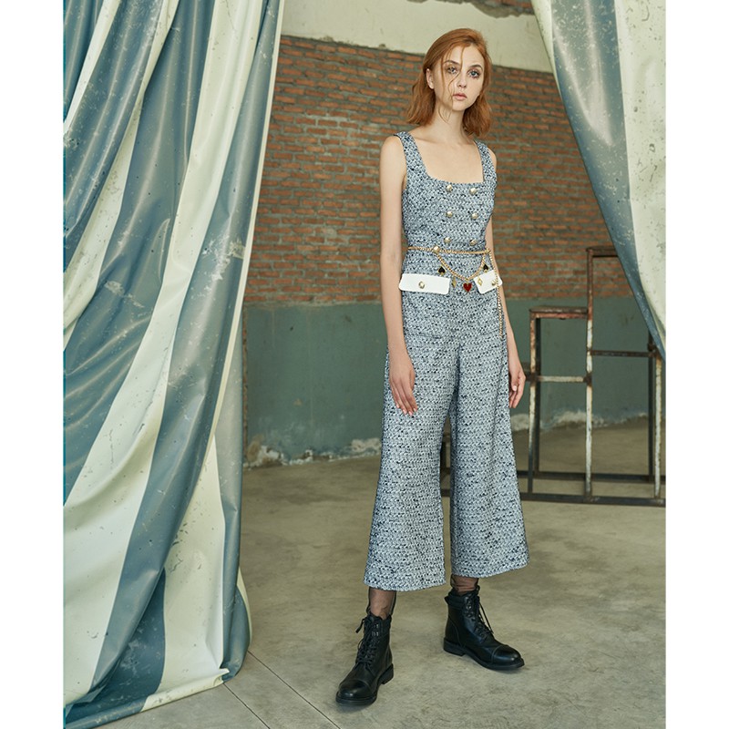 クラシックツイードジャンプスーツウィズディタッチャブルカードスーツ