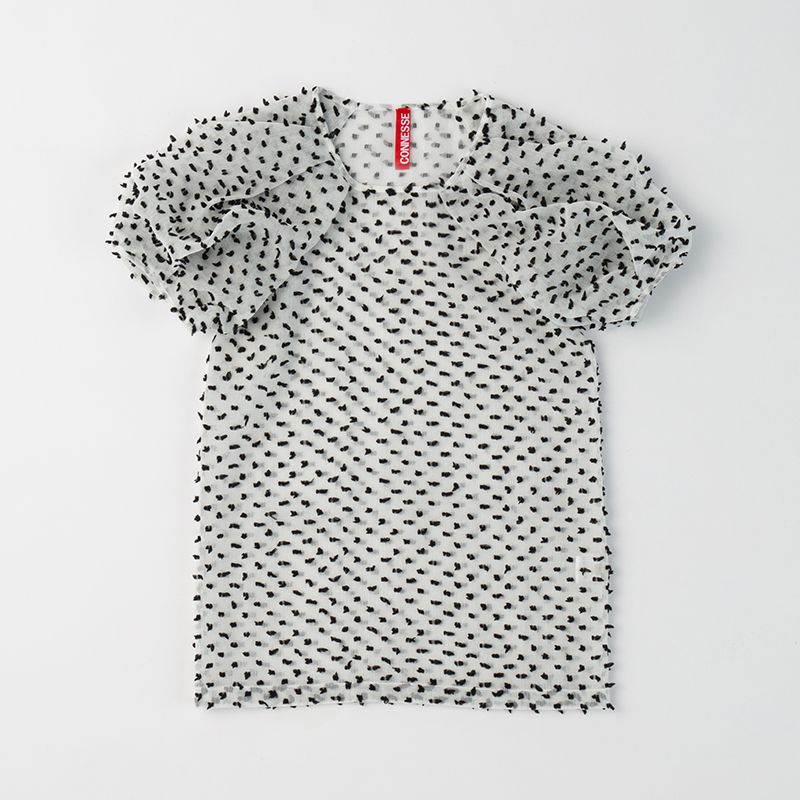 シースルーメロンスリーブトップ トップス