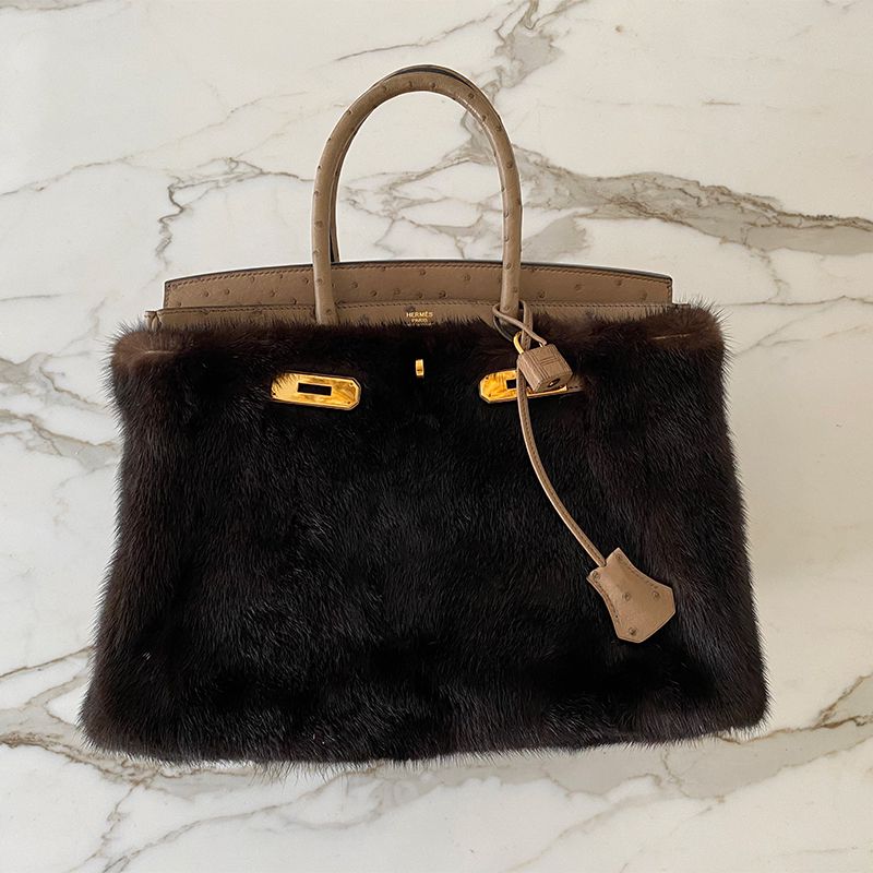 ミンクバッグカバー ブラウン その他