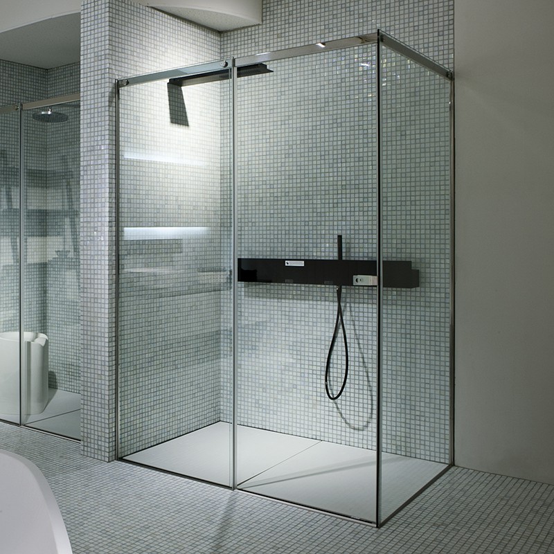 フラットディー スライドパーテーションL型R 防水パン付 浴槽・シャワーブース