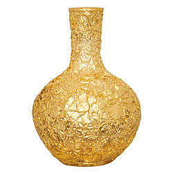 ゴールドフラワーベース 動物・人のモチーフ