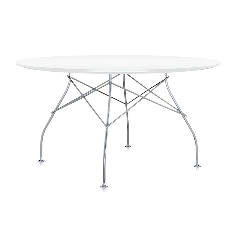 グロッシーラウンド130（トップ ホワイト/フレーム クローム） Kartell | カルテル