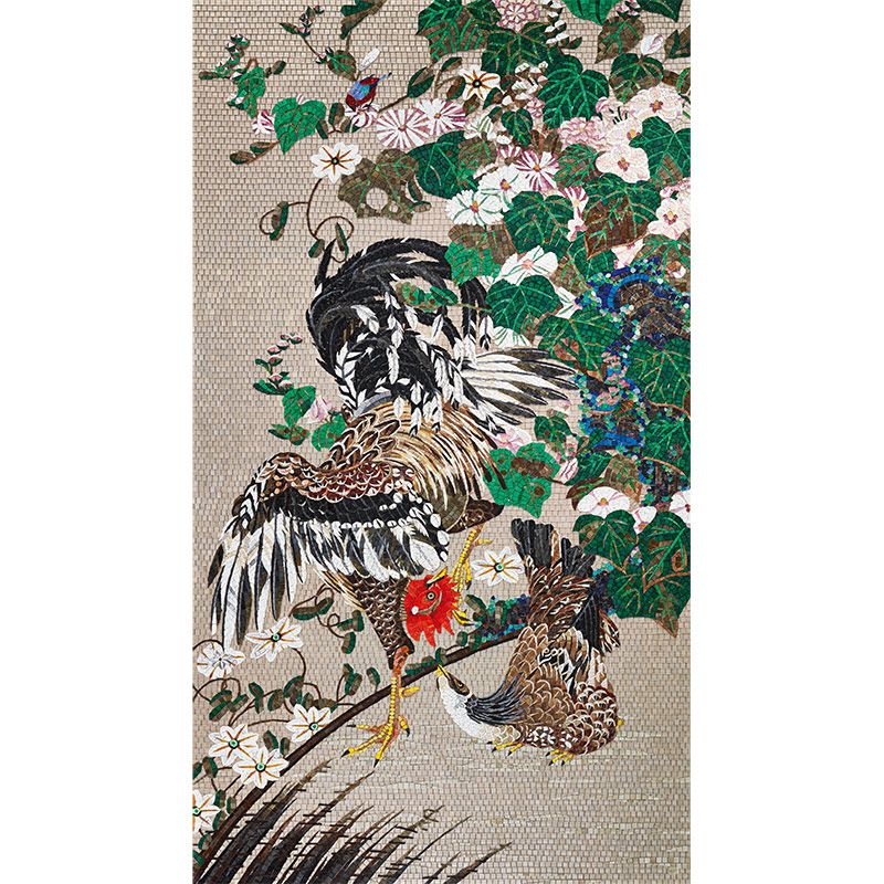 SICIS 伊藤若冲コレクション#14芙蓉双鶏図 キッチン・パーツ