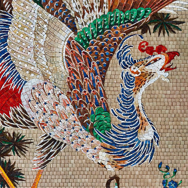 ミニ箪笥　琉球鳳凰漆絵小箪笥？　漆工　沖縄 ？　鳳凰 加治工摂 琉球紅型タペストリー『瑞雲に鳳凰牡丹扇文様』 - 国内外の
