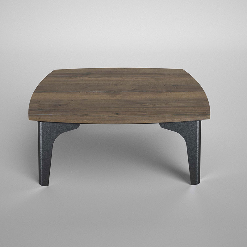 オリガミ2スクエア900ロー（ラスティックオークトップ+ブラック脚） 家具