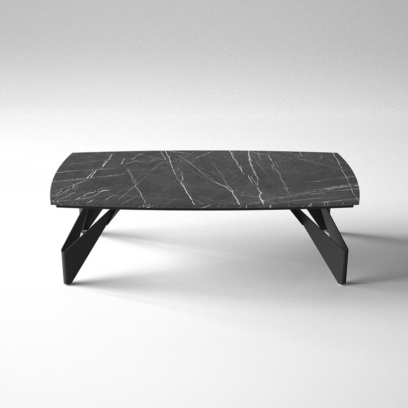 オリガミレクタングルロー（ブラックマーブルトップ+ブラック脚）【アウトレット品◇】