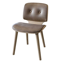 【国内在庫限り】ナットダイニングチェア チェルビーノレザー マッド/フレーム ナチュラルオイル 特別価格40%オフ