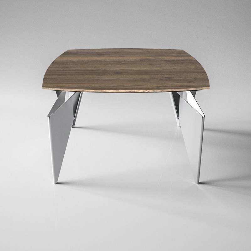 オリガミスクエア（ラスティックオークトップ+ミラー脚）【アウトレット品●】