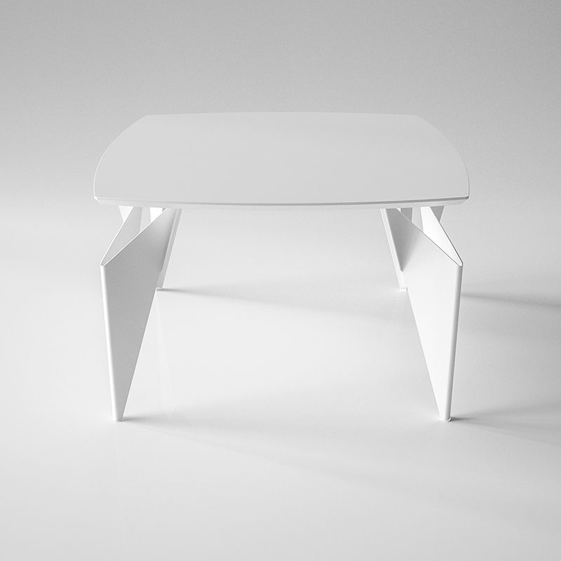 オリガミスクエア（ホワイトトップ+ホワイト脚）【アウトレット品★】 アウトレット品