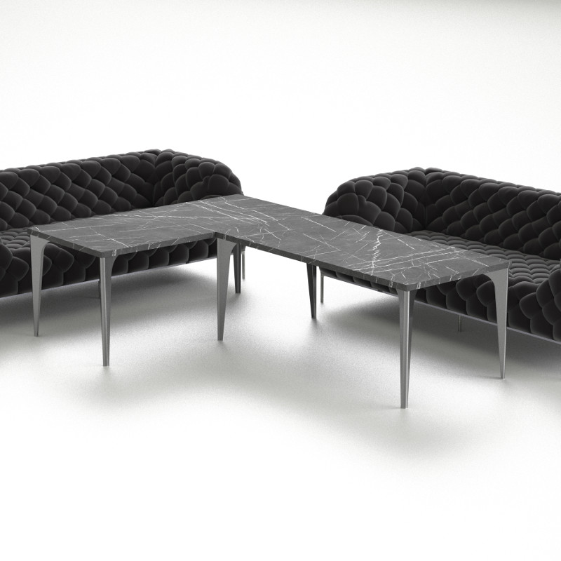 集（つどい）ダイニングテーブルレクタングル+レクタングル拡張天板+コーナー脚