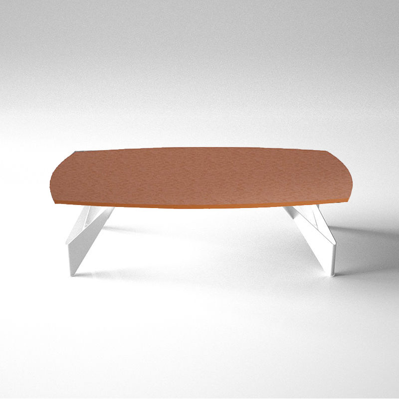 オリガミレクタングルロー（パッションオレンジトップ+ミラー脚） 家具