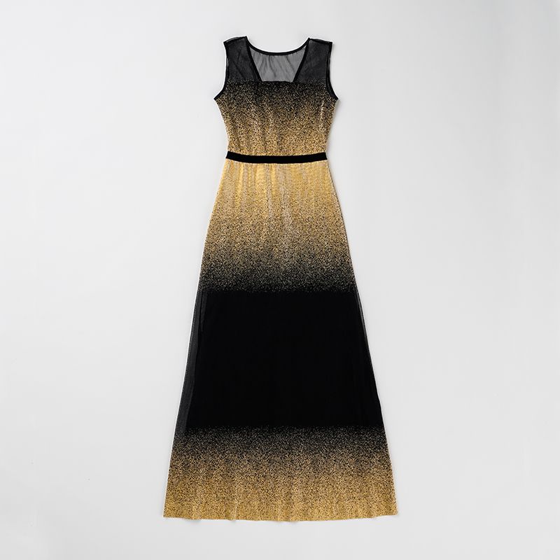 ゴールドデグレードイブニングドレス