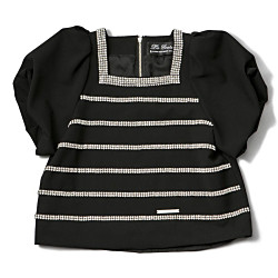 ビジューボーダーブラウス