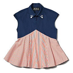 デニムチェックブラウス トップス