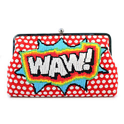 ビーズクラッチミー WAW キャンバス バッグ