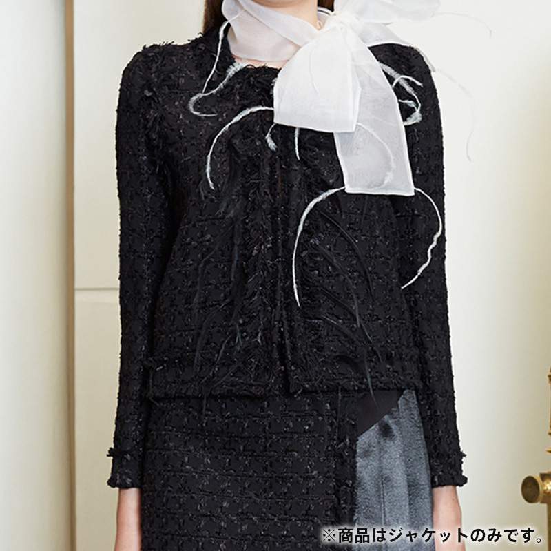 ツイード ジャケット ウィズ フェザー ディテーリング ジャケット＆コート