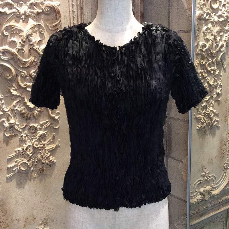 シルクギャザードカーディガン トップス