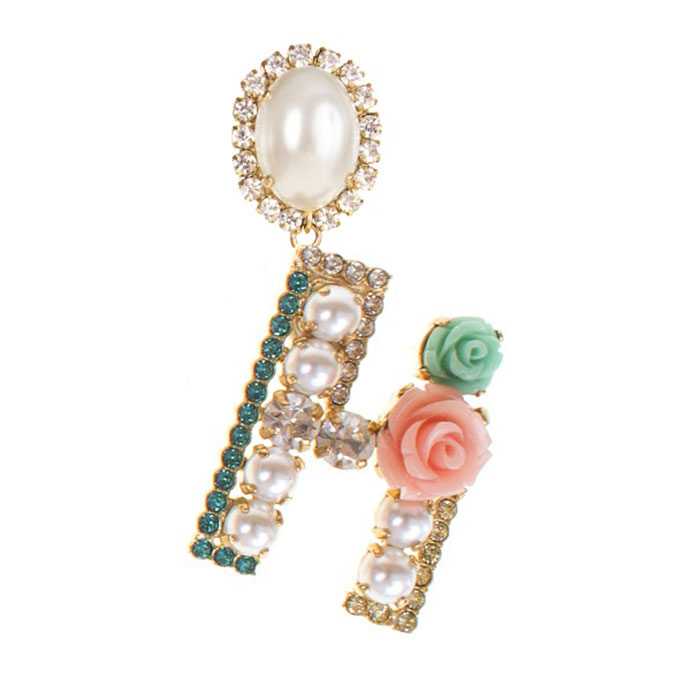 Hレターイヤリング アクセサリー