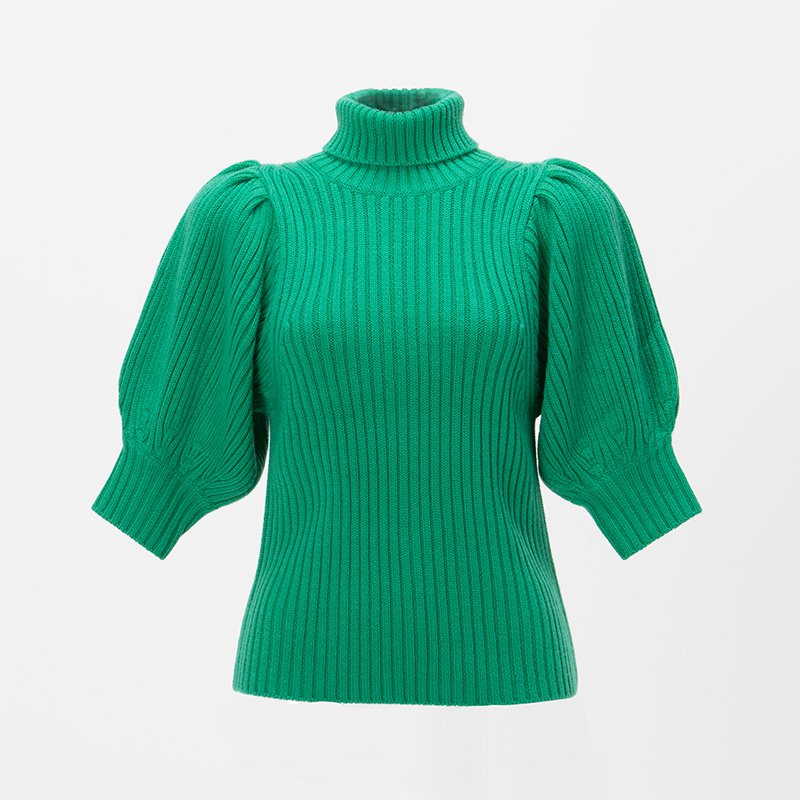 パフスリーブニット