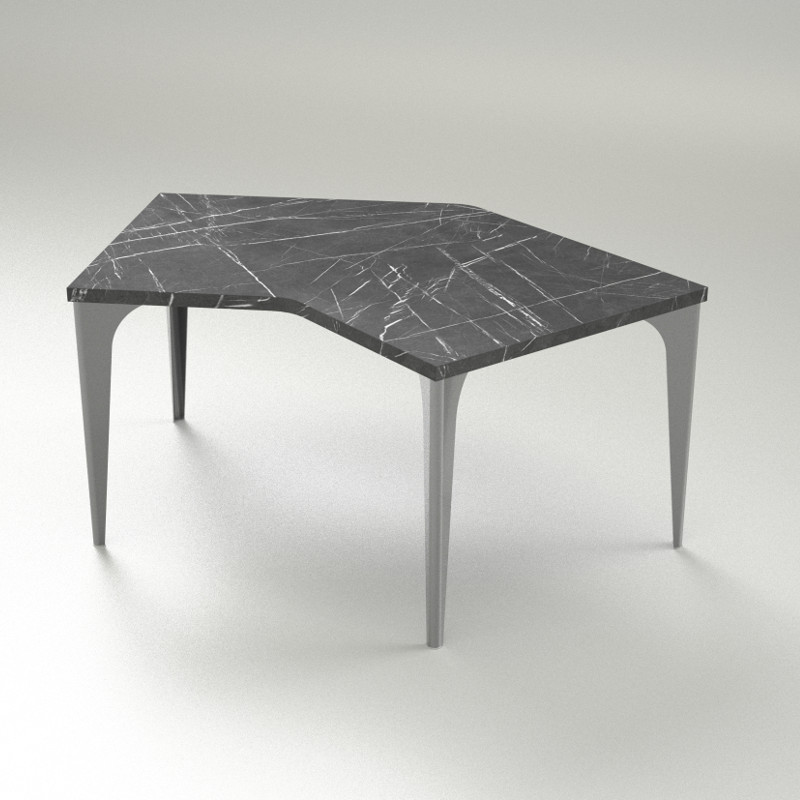 集（つどい）ダイニングテーブル135°コーナー（ブラックマーブルトップ+チタン脚） TOYO KITCHEN STYLE | トーヨーキッチンスタイル