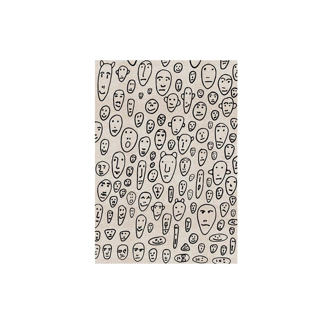 カーペットフローティングフェイセズスモール140x200ホワイト