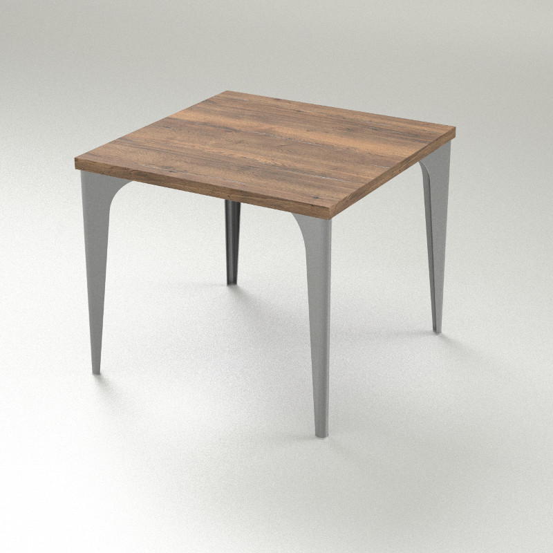 集（つどい）ダイニングテーブルスクエア（ラスティックオークトップ+チタン脚）