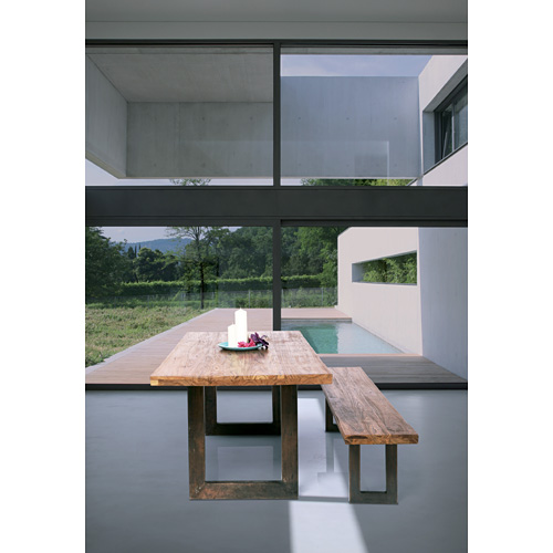 teto　コンパネ　テーブル Travertine Oatmeal Coffee Table with Wood Tripod Base | Marble & Home