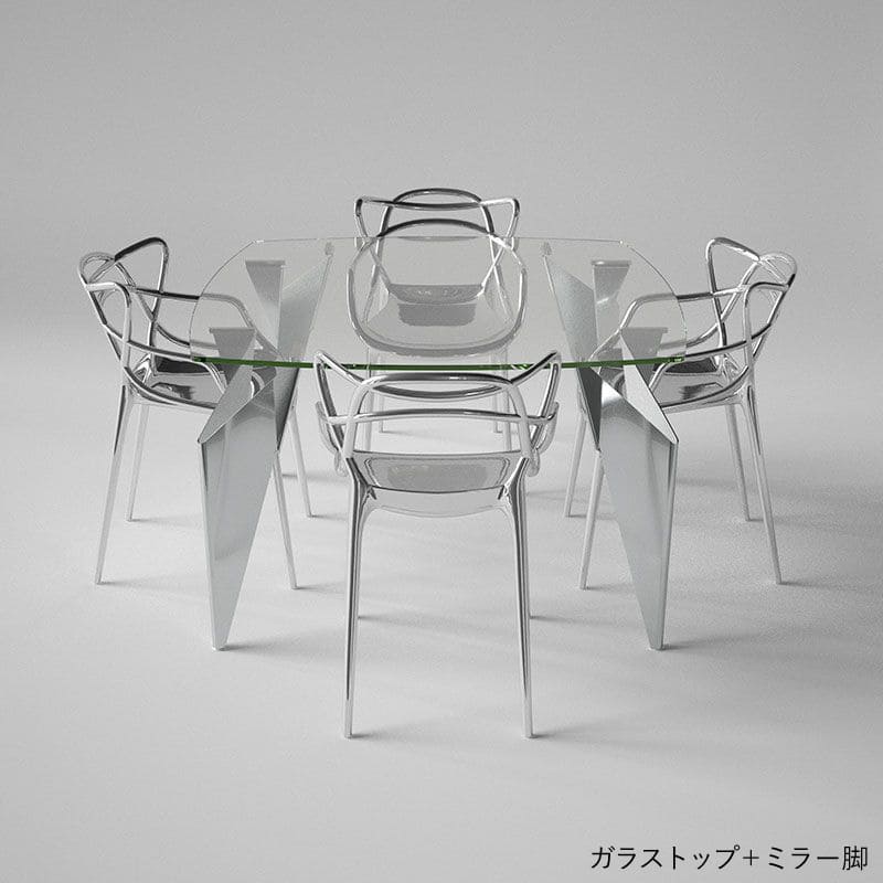 オリガミスクエア（ガラストップ+ミラー脚）｜ トーヨーキッチン
